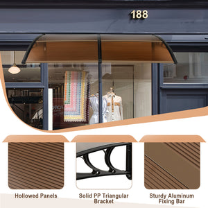Outdoor Front Door Patio Overhang Awning for Sunlight Rain Snow Wind Protection-78 x 35 Inch