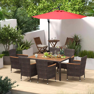 Patio Bundle: Outdoor Furniture Set+Patio Umbrella+Patio Swing+Bistro Set