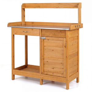 Outdoor Garden Wooden Work Station Potting Bench