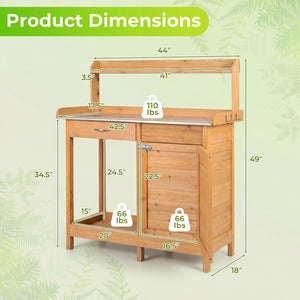 Outdoor Garden Wooden Work Station Potting Bench