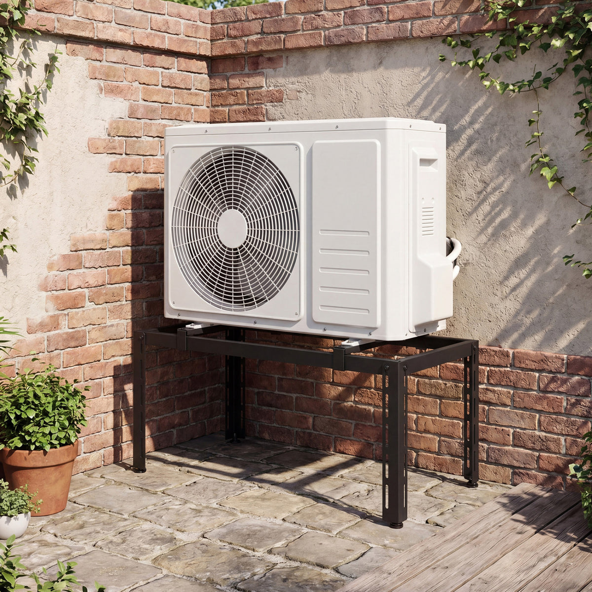 Outdoor Heavy-Duty AC Base for 9000-36000 BTU Ductless Air Conditioners Heat Pump-Black