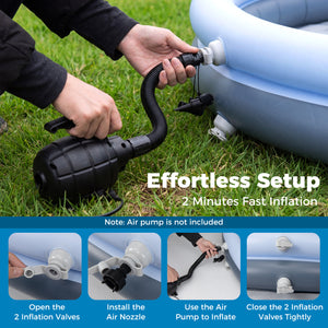 Outdoor Inflatable Pool with Sunshade Canopy-M