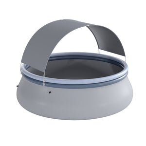 Outdoor Inflatable Pool with Sunshade Canopy-M