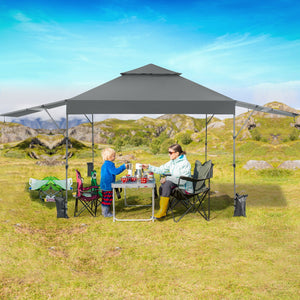 10 x 17.6 Feet Outdoor Instant Pop-up Canopy Tent with Dual Half Awnings-Gray by DirectDeals