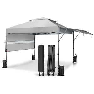 10 x 17.6 Feet Outdoor Instant Pop-up Canopy Tent with Dual Half Awnings-White by DirectDeals