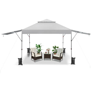 10 x 17.6 Feet Outdoor Instant Pop-up Canopy Tent with Dual Half Awnings-White by DirectDeals