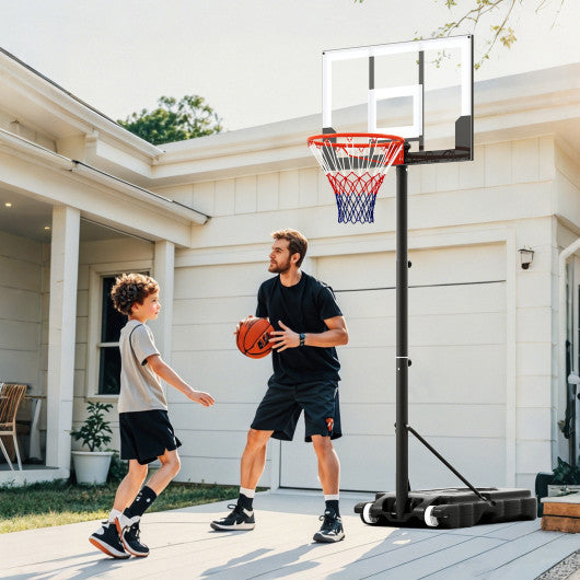 3.3-7 Feet Portable Adjustable Outdoor Kids Basketball Hoop Goal System-White
