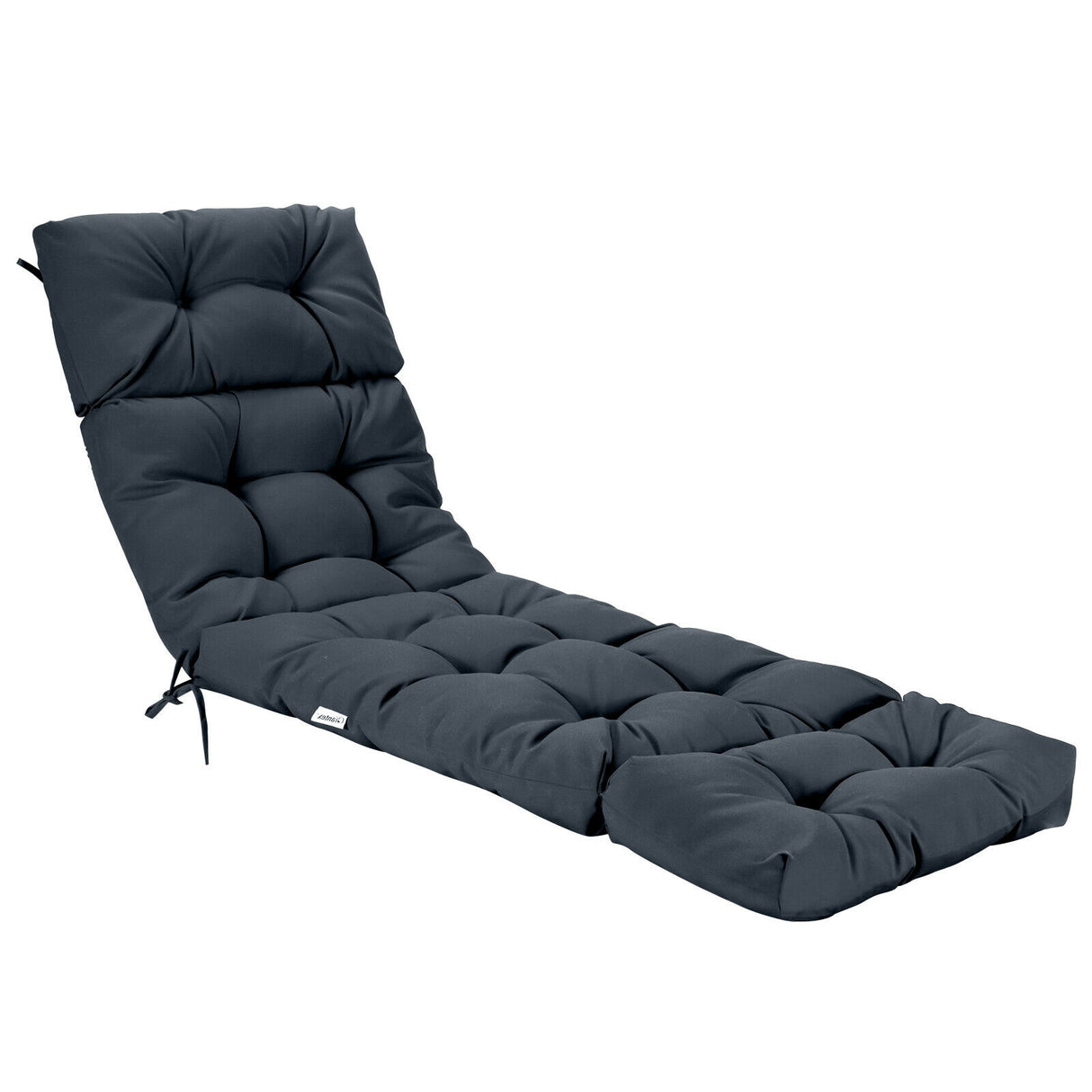 Outdoor Lounge Chaise Cushion with String Ties for Garden Poolside-Beige