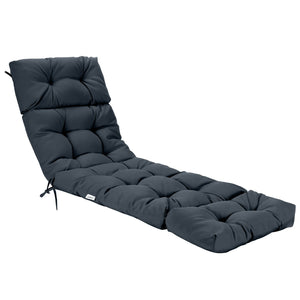 Outdoor Lounge Chaise Cushion with String Ties for Garden Poolside-Beige