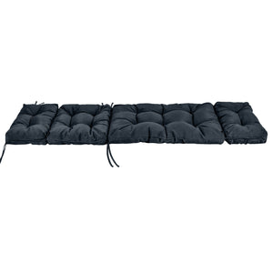 Outdoor Lounge Chaise Cushion with String Ties for Garden Poolside-Gray