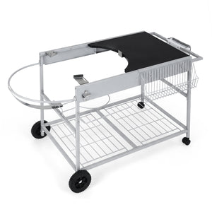 Outdoor Movable Grill Table for 18/22 Inch Weber Original Kettle for Camping-Black