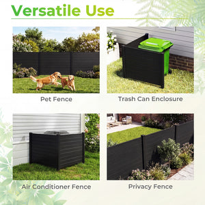 Outdoor PVC Air Conditioner Fence with 20 Inch Long Stakes-Black