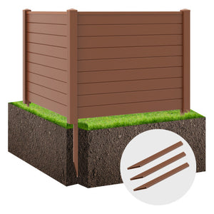 Outdoor PVC Air Conditioner Fence with 20 Inch Long Stakes-Brown