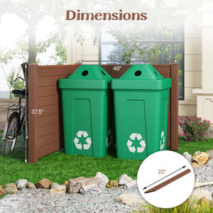 Outdoor PVC Air Conditioner Fence with 20 Inch Long Stakes-Brown