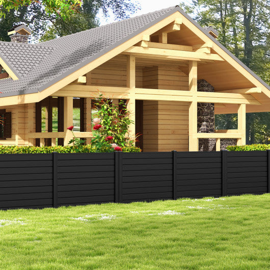Outdoor PVC Air Conditioner Fence with 20 Inch Long Stakes-Black