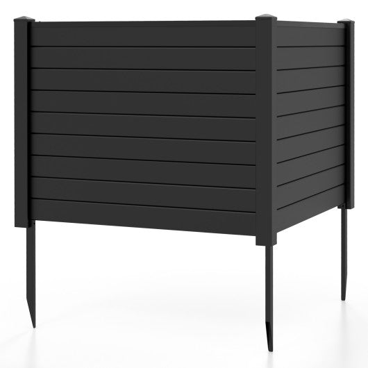 Outdoor PVC Air Conditioner Fence with 20 Inch Long Stakes-Black