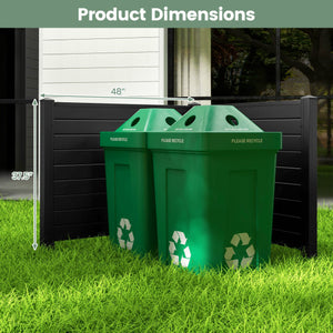 Outdoor PVC Air Conditioner Fence with 20 Inch Long Stakes-Black