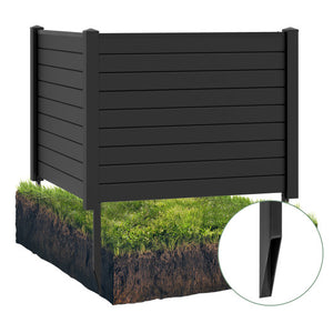 Outdoor PVC Air Conditioner Fence with 20 Inch Long Stakes-Black