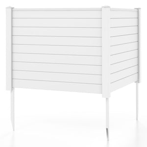 Outdoor PVC Air Conditioner Fence with 20 Inch Long Stakes-White