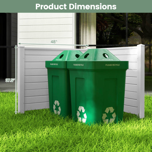 Outdoor PVC Air Conditioner Fence with 20 Inch Long Stakes-White