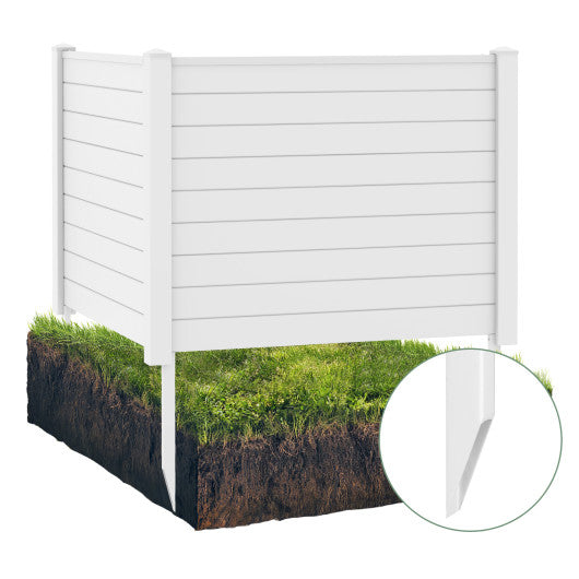 Outdoor PVC Air Conditioner Fence with 20 Inch Long Stakes-White
