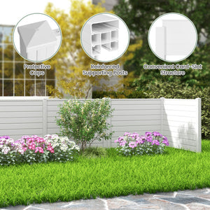 Outdoor PVC Air Conditioner Fence with 20 Inch Long Stakes-White