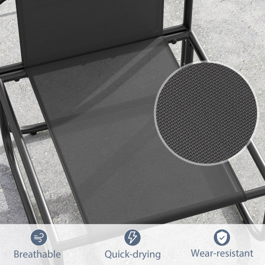 Outdoor Patio Chairs Set of 2 with Removable Cushions and Adjustable Foot Pads-Gray