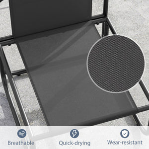 Outdoor Patio Chairs Set of 2 with Removable Cushions and Adjustable Foot Pads-Gray