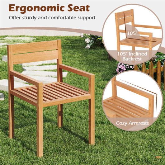 Outdoor Patio Dining Teak Wood Armchair