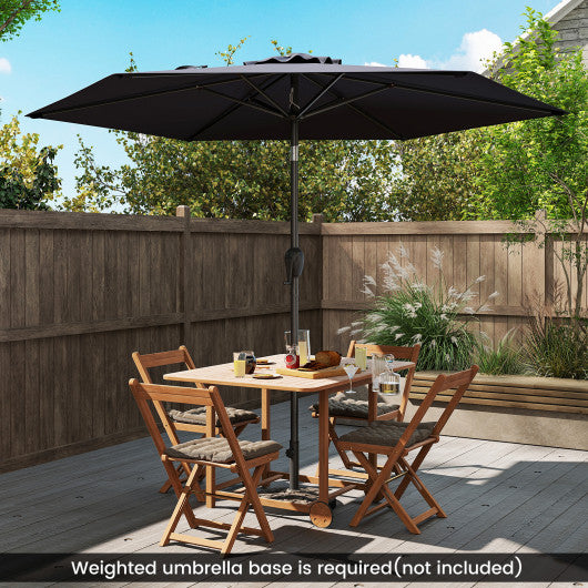 7.5 feet Outdoor Patio Heavy Duty Market Umbrella with Push Button Tilt-Black