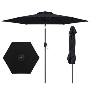 7.5 feet Outdoor Patio Heavy Duty Market Umbrella with Push Button Tilt-Black