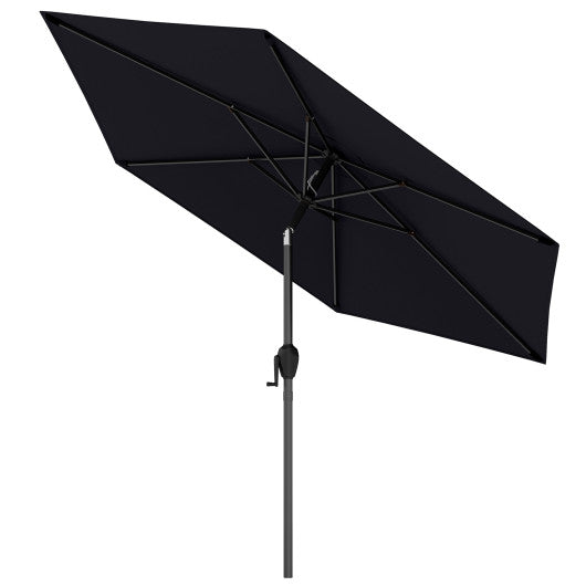 7.5 feet Outdoor Patio Heavy Duty Market Umbrella with Push Button Tilt-Black