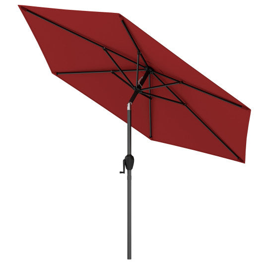 7.5 feet Outdoor Patio Heavy Duty Market Umbrella with Push Button Tilt-Burgundy