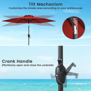 7.5 feet Outdoor Patio Heavy Duty Market Umbrella with Push Button Tilt-Black