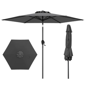 7.5 feet Outdoor Patio Heavy Duty Market Umbrella with Push Button Tilt-Gray