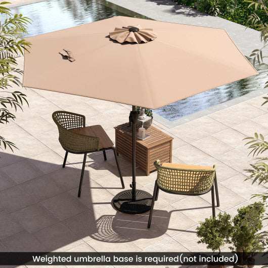 7.5 feet Outdoor Patio Heavy Duty Market Umbrella with Push Button Tilt-Tan