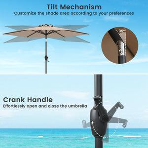 7.5 feet Outdoor Patio Heavy Duty Market Umbrella with Push Button Tilt-Tan