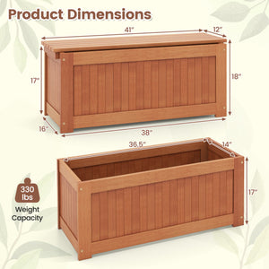 Outdoor Plant Container with Seat for Garden Yard Balcony Deck