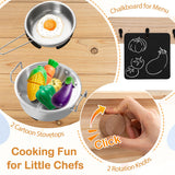 Wooden Toy Kitchen Playset with Removable Circulation Faucet and Cooking Accessories-Blue