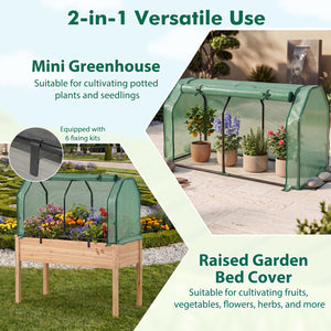 Outdoor Portable Mini Greenhouse with PE Cover and Zippered Door for Vegetables-Green