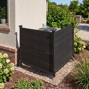 Outdoor Privacy Air Conditioner Fence for Outside and Backyard-Black