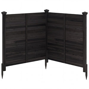 Outdoor Privacy Air Conditioner Fence for Outside and Backyard-Black