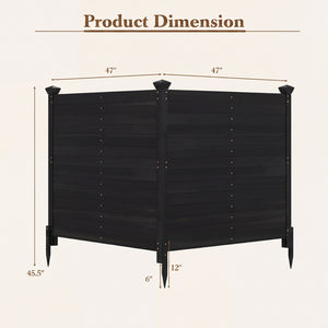 Outdoor Privacy Air Conditioner Fence for Outside and Backyard-Black