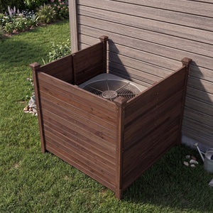 Outdoor Privacy Air Conditioner Fence for Outside and Backyard-Brown