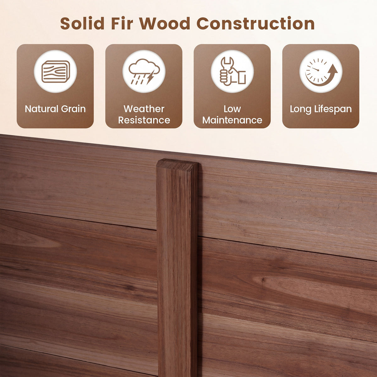 Outdoor Privacy Air Conditioner Fence for Outside and Backyard-Brown