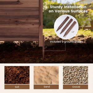 Outdoor Privacy Air Conditioner Fence for Outside and Backyard-Brown