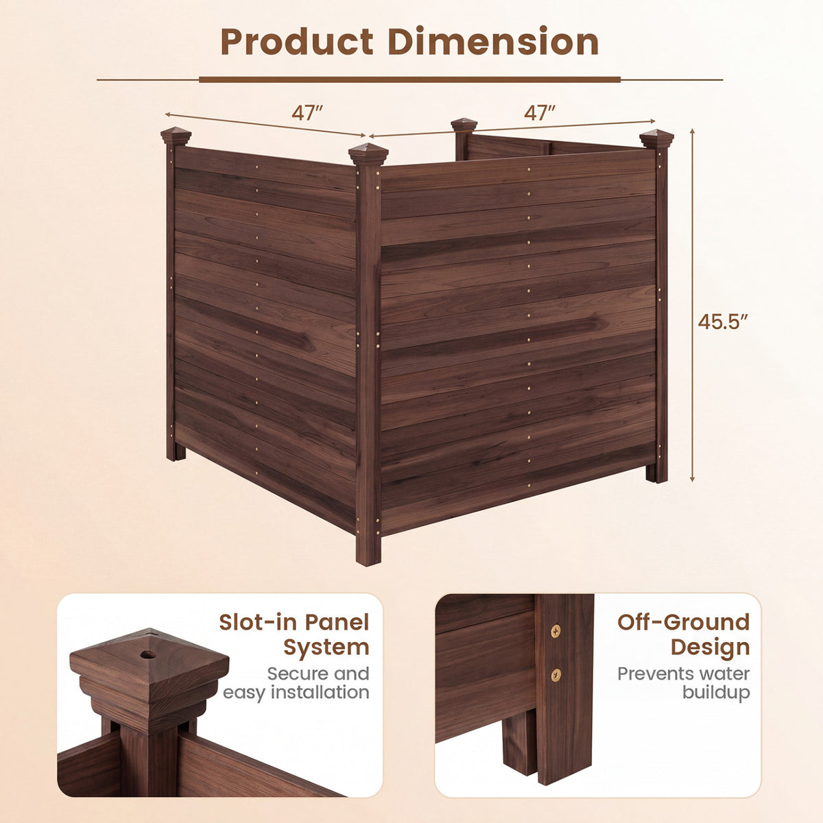 Outdoor Privacy Air Conditioner Fence for Outside and Backyard-Brown