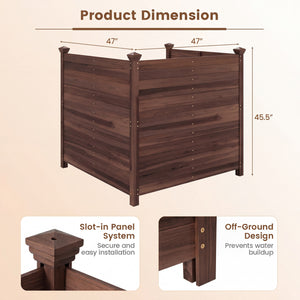 Outdoor Privacy Air Conditioner Fence for Outside and Backyard-Brown