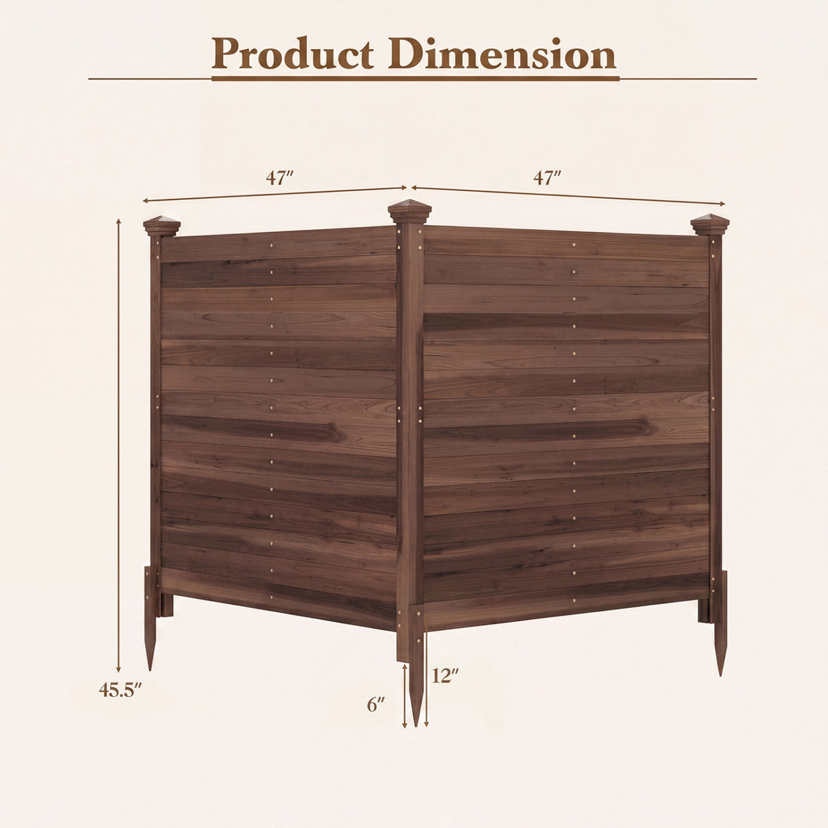 Outdoor Privacy Air Conditioner Fence for Outside and Backyard-Brown