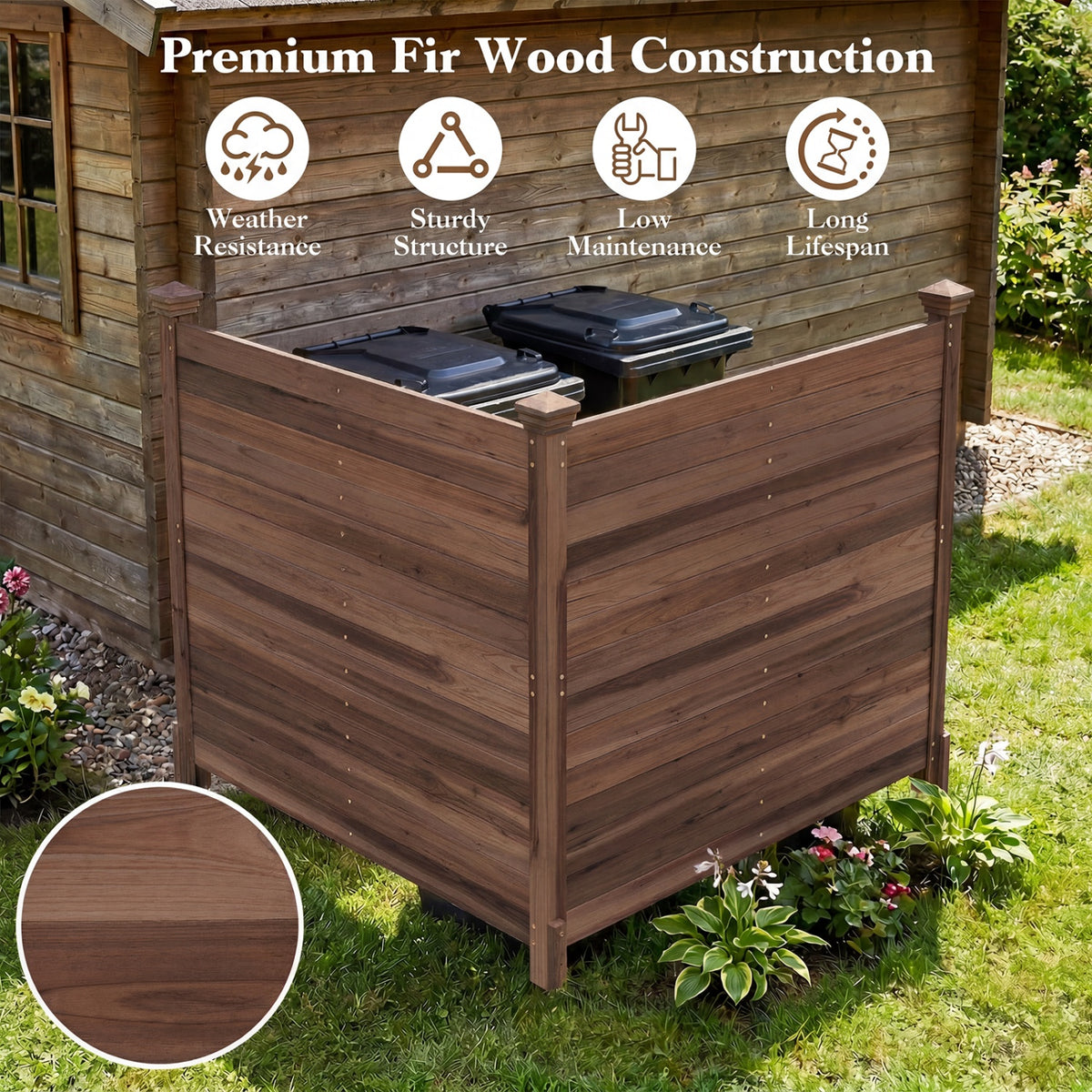 Outdoor Privacy Air Conditioner Fence for Outside and Backyard-Brown
